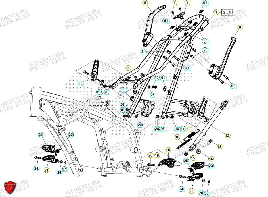 Accessoires Du Chassis BETA Pièces ALP X 350 4T 2024
