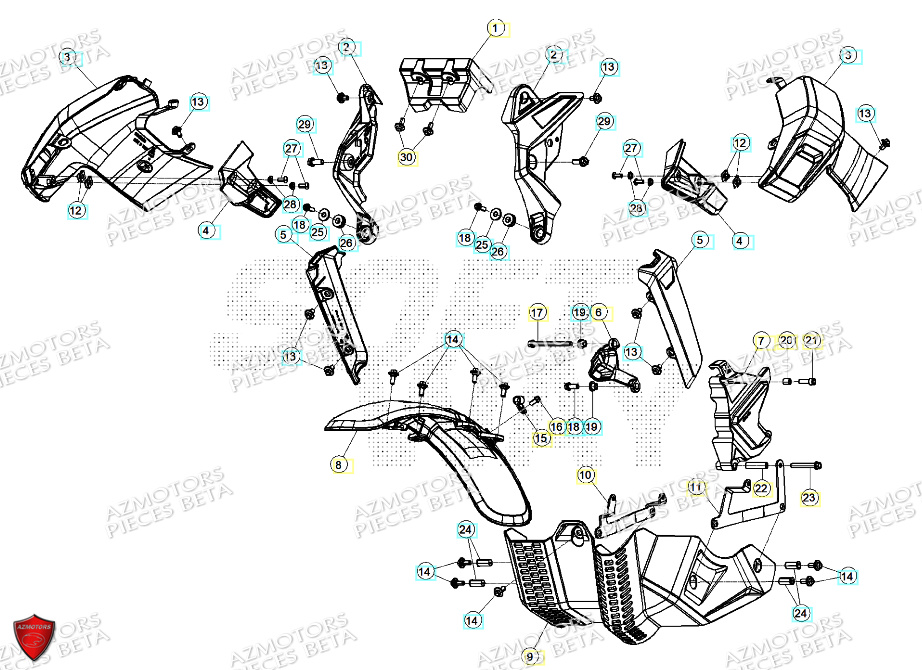 Carenages Avant BETA Pièces ALP X 350 4T 2024
