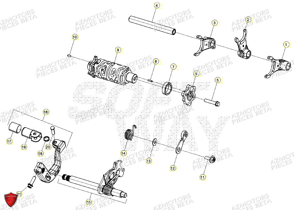 Commandes Boite A Vitesses BETA Pièces ALP X 350 4T 2024
