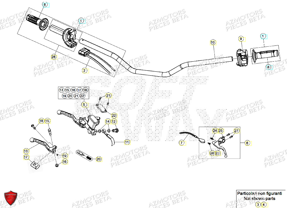 Commandes Guidon BETA Pièces ALP X 350 4T 2024
