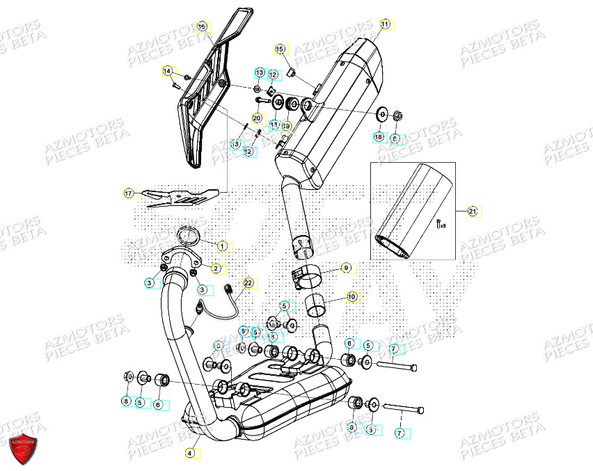 Echappement BETA Pièces ALP X 350 4T 2024
