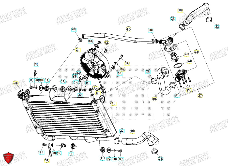 Radiateur BETA Pièces ALP X 350 4T 2024
