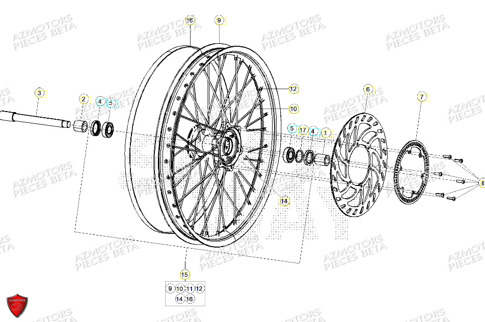 Roue Avant BETA Pièces ALP X 350 4T 2024
