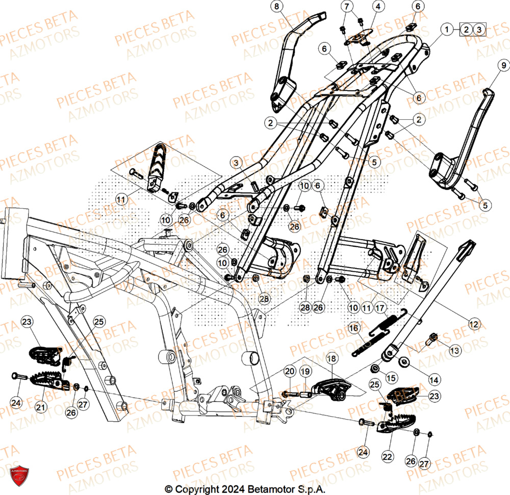 Accessoires Du Chassis BETA Pièces ALP X 350 4T 2025
