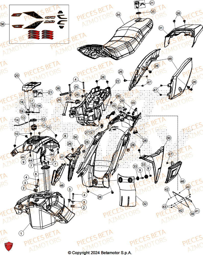 CARENAGES ARRIERE pour ALP X 350 4T 2025