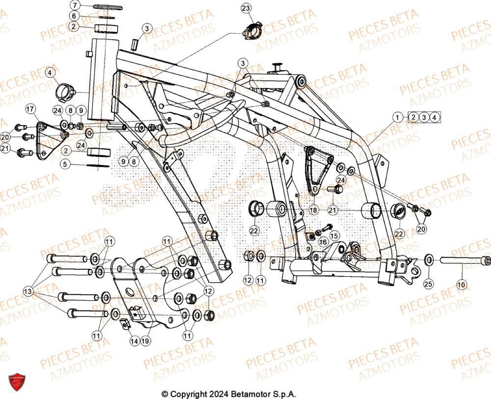 Chassis BETA Pièces ALP X 350 4T 2025
