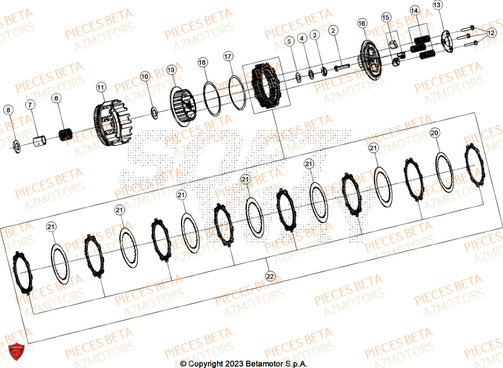 Embrayage BETA Pièces ALP X 350 4T 2025
