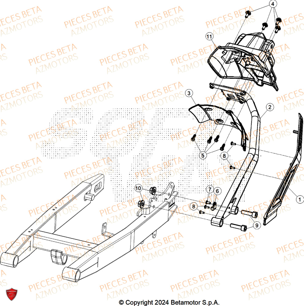 Porte Plaque BETA Pièces ALP X 350 4T 2025
