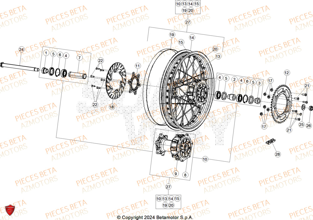 Roue Arriere BETA Pièces ALP X 350 4T 2025
