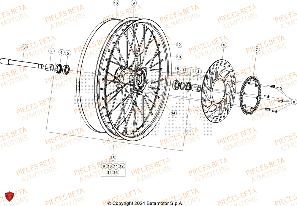 Roue Avant BETA Pièces ALP X 350 4T 2025
