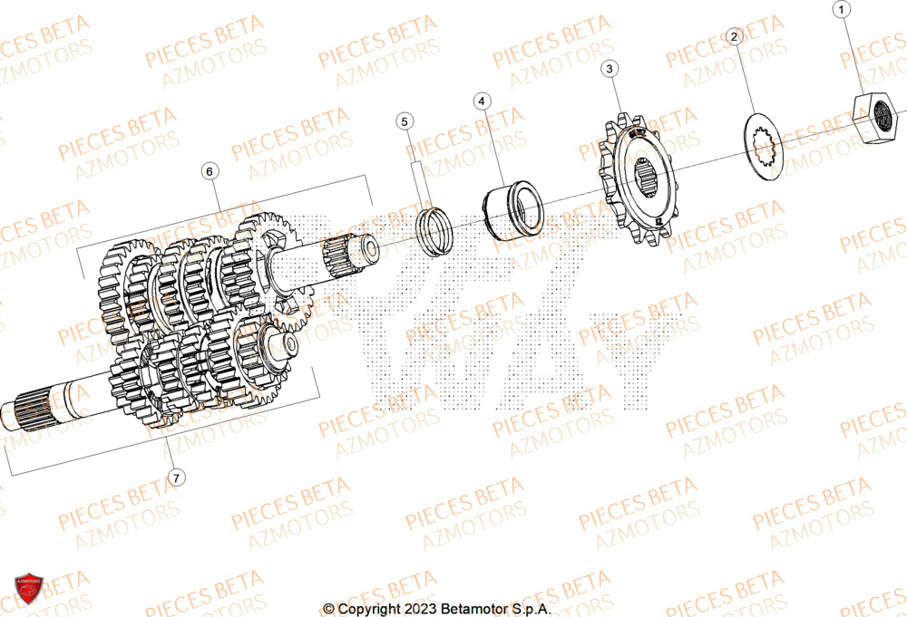 Transmission BETA Pièces ALP X 350 4T 2025
