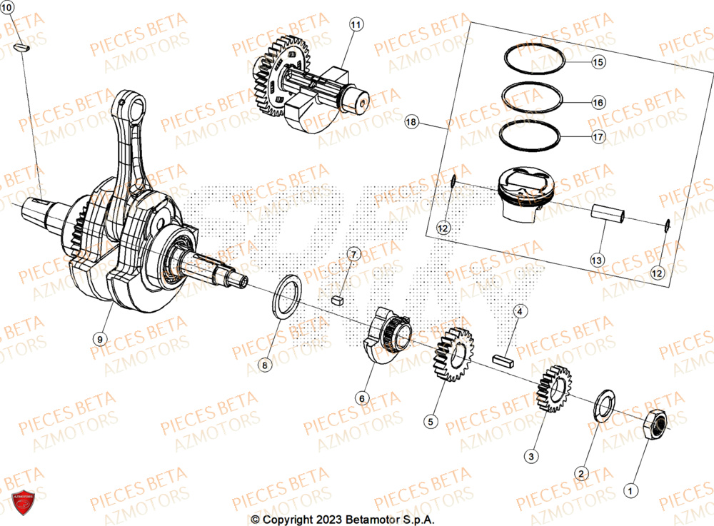 Vilebrequin BETA Pièces ALP X 350 4T 2025
