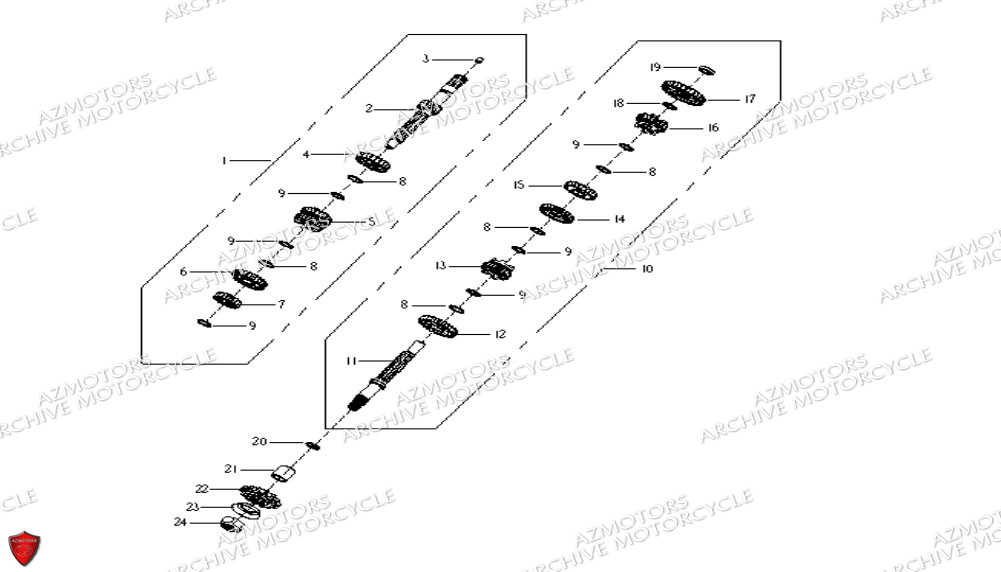 Arbres De Boite A Vitesses ARCHIVE MOTO PIECE ARCHIVE BLACKPEARL 125cc EURO5