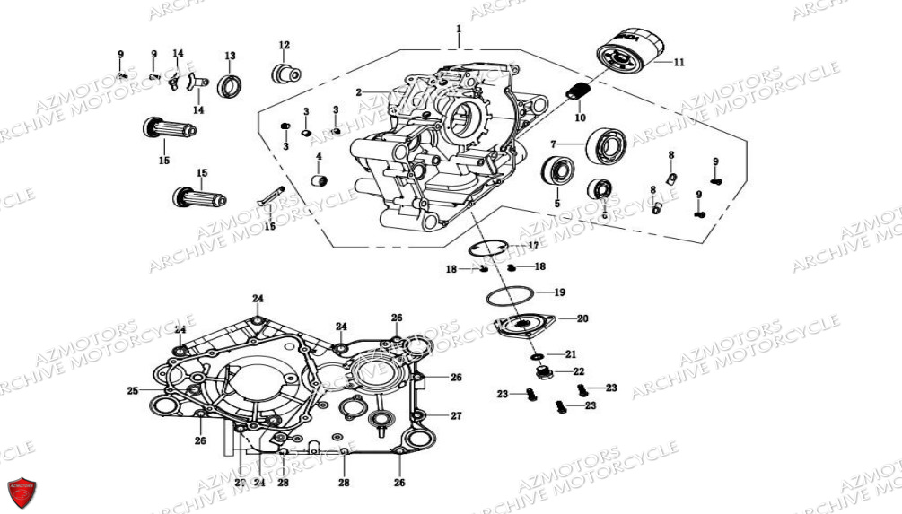 Carter Moteur Gauche ARCHIVE MOTO PIECE ARCHIVE BLACKPEARL 125cc EURO5