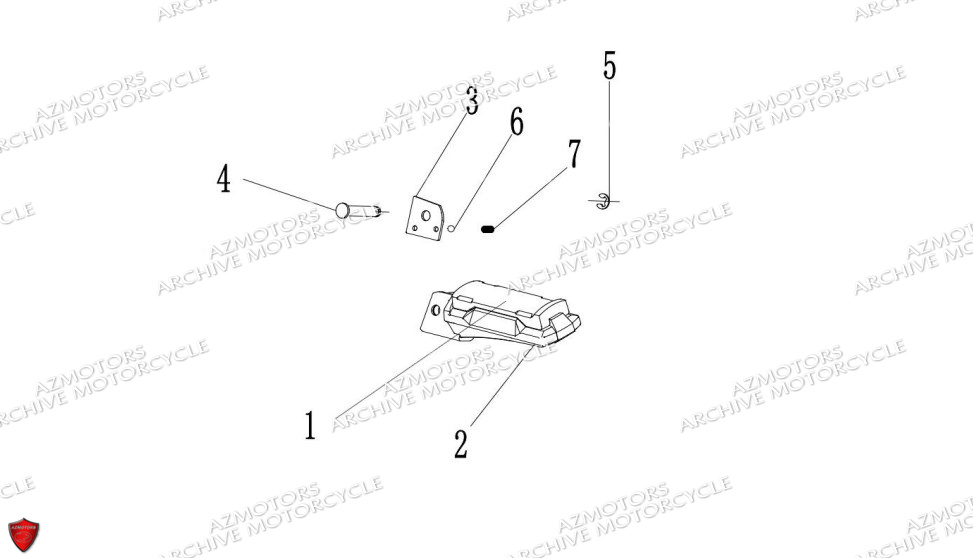 Repose Pied Arriere Gauche ARCHIVE MOTO PIECE ARCHIVE BLACKPEARL 125cc EURO5