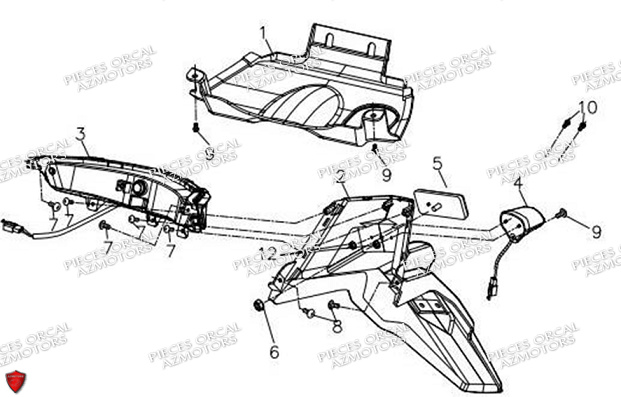 FEUX ARRIERE pour ARIOS 50 4T 10 POUCES