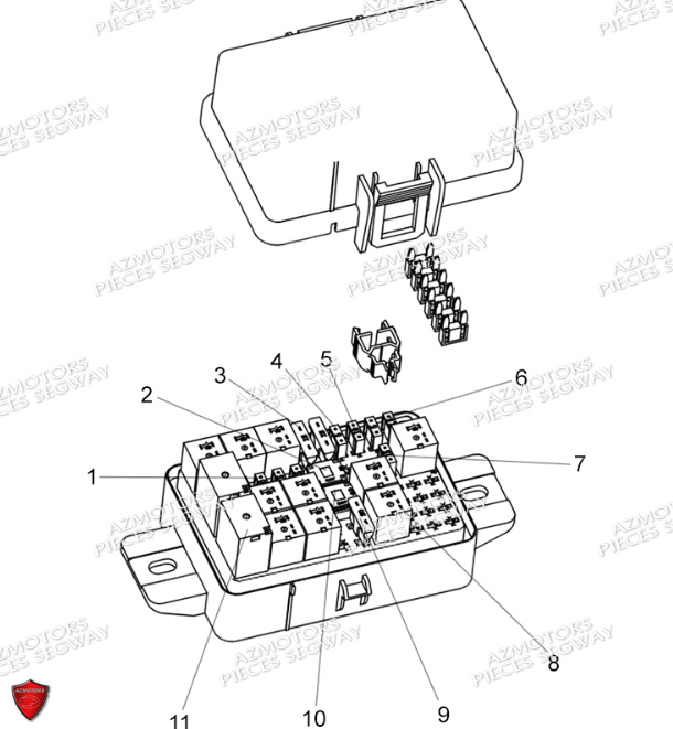 Boite A Fusibles SEGWAY Pieces AT5L VERSION LUXE CHASSIS LONG