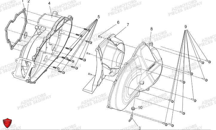 Caches Variateur SEGWAY Pieces AT5L VERSION LUXE CHASSIS LONG