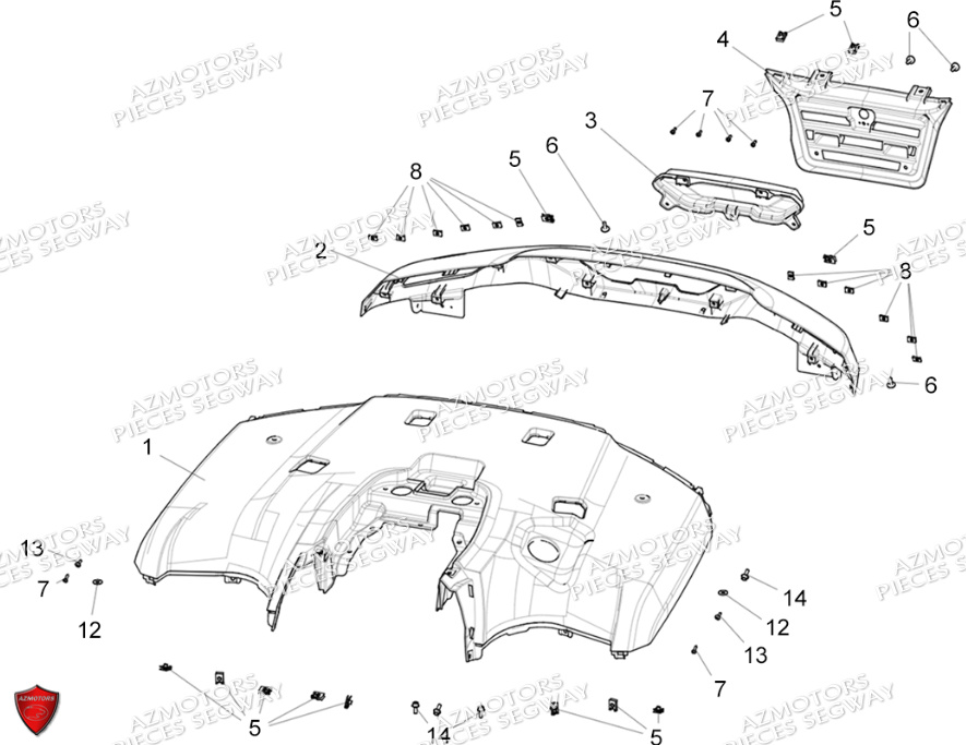 Carrosserie Arriere SEGWAY Pieces AT5L VERSION LUXE CHASSIS LONG