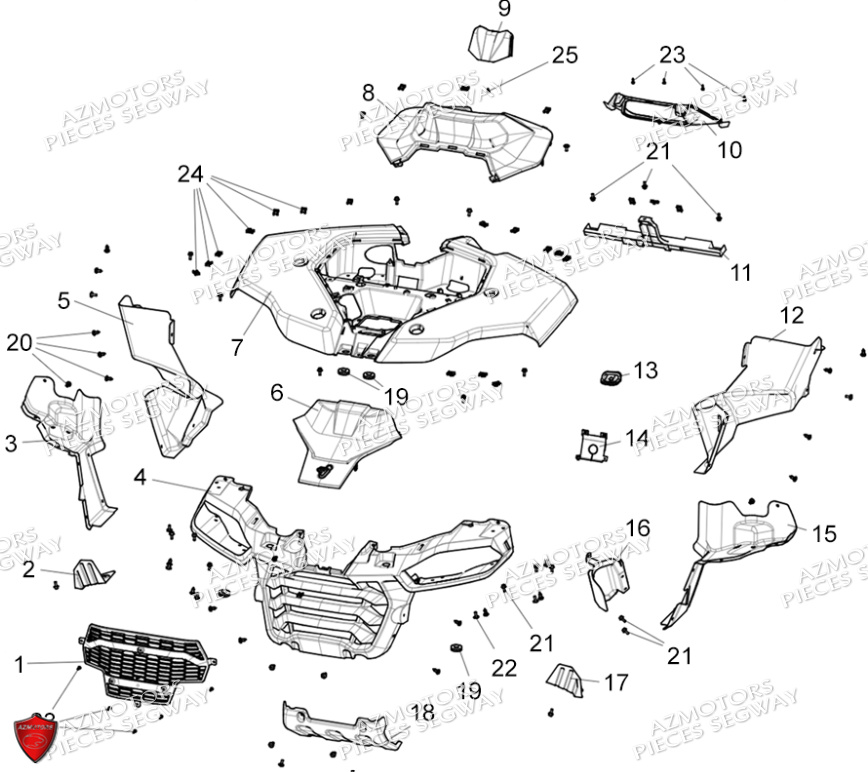 Carrosserie Avant SEGWAY Pieces AT5L VERSION LUXE CHASSIS LONG