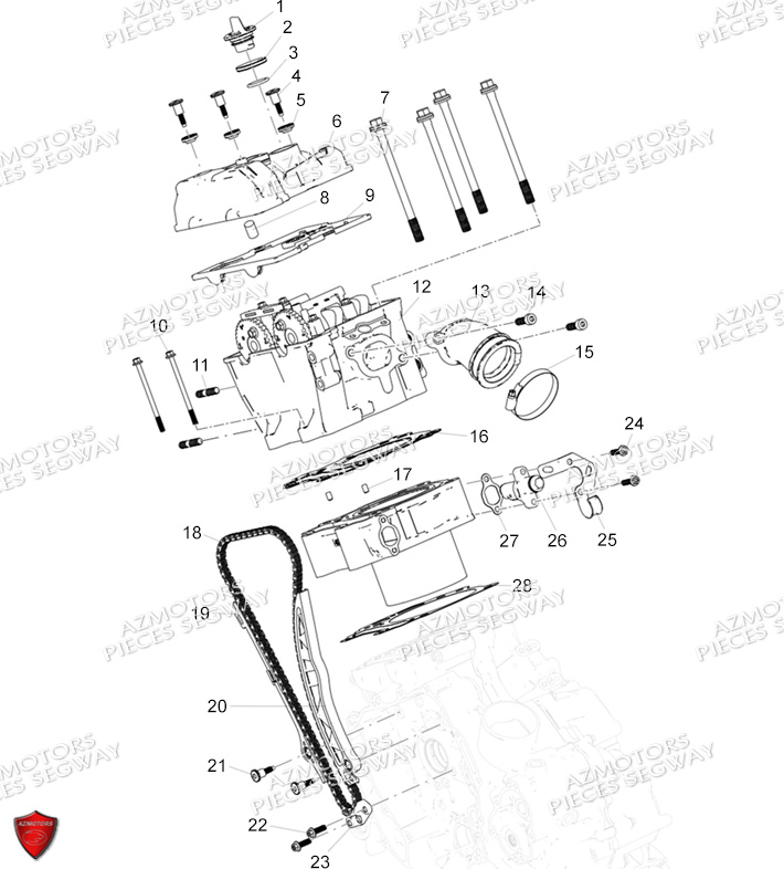 Culasse Cylindre Distribution SEGWAY Pieces AT5L VERSION LUXE CHASSIS LONG