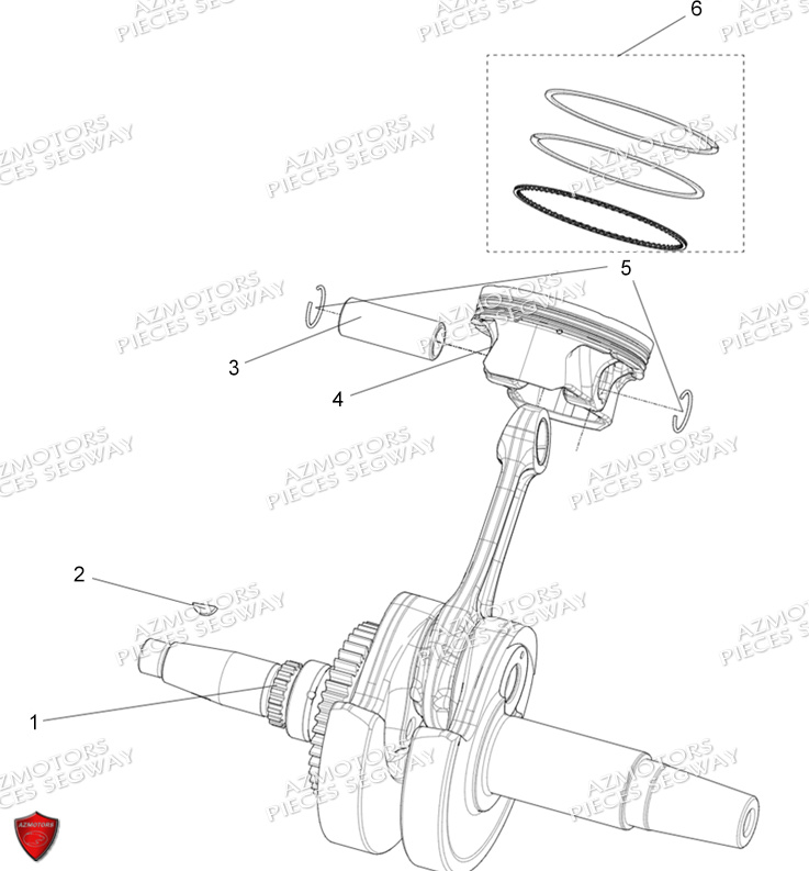 EMBIELLAGE PISTON SEGWAY AT5L LUXE