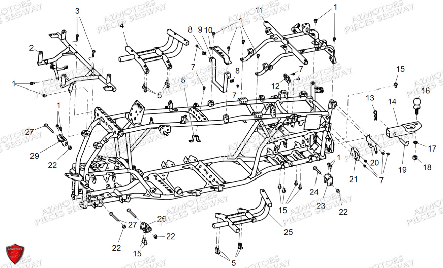 Ensemble Chassis SEGWAY Pieces AT5L VERSION LUXE CHASSIS LONG