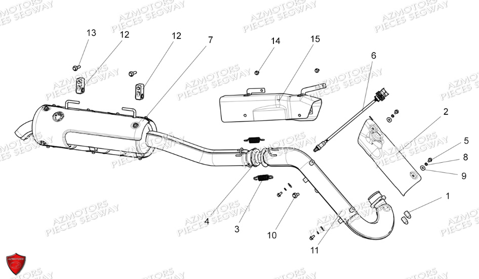 Ensemble Echappement SEGWAY Pieces AT5L VERSION LUXE CHASSIS LONG