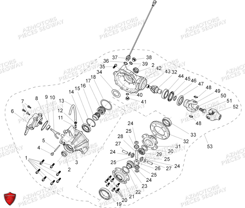 Pont Avant Differentiel SEGWAY Pieces AT5L VERSION LUXE CHASSIS LONG