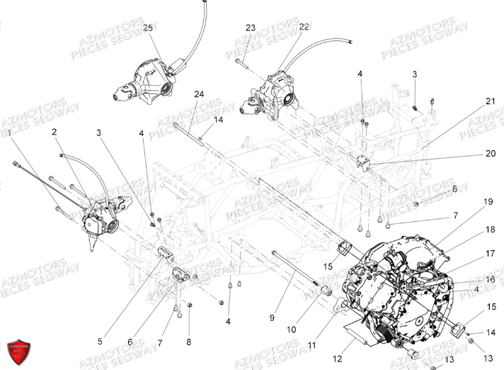 Ponts Supports Divers SEGWAY Pieces AT5L VERSION LUXE CHASSIS LONG