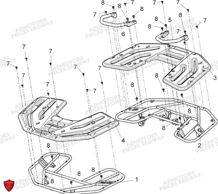 Porte Bagages SEGWAY Pieces AT5L VERSION LUXE CHASSIS LONG