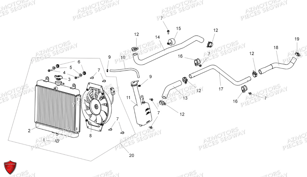 Systeme De Refroidissement SEGWAY Pieces AT5L VERSION LUXE CHASSIS LONG