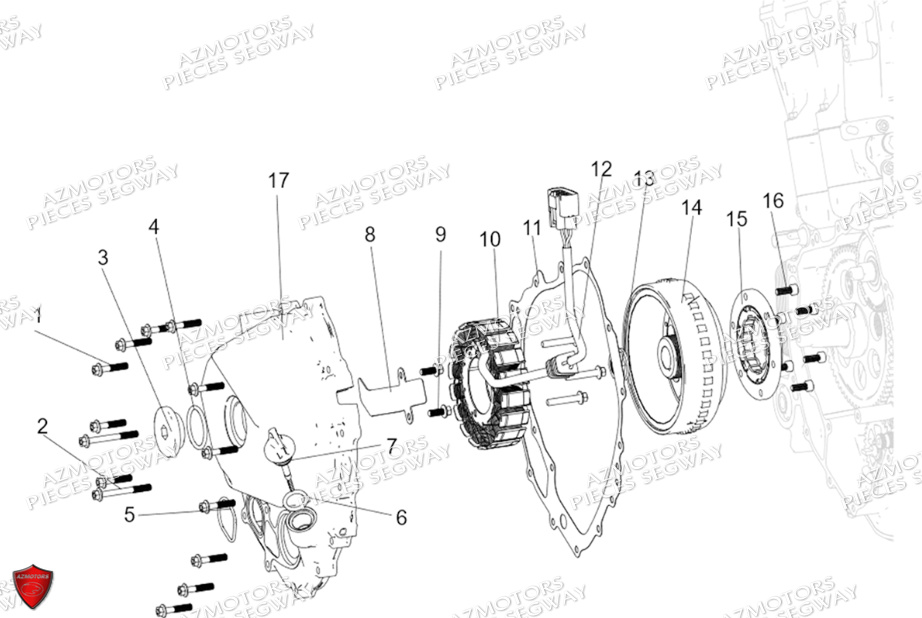 Cache Carter Gauche SEGWAY Pieces SNARLER AT5S VERSION EPS