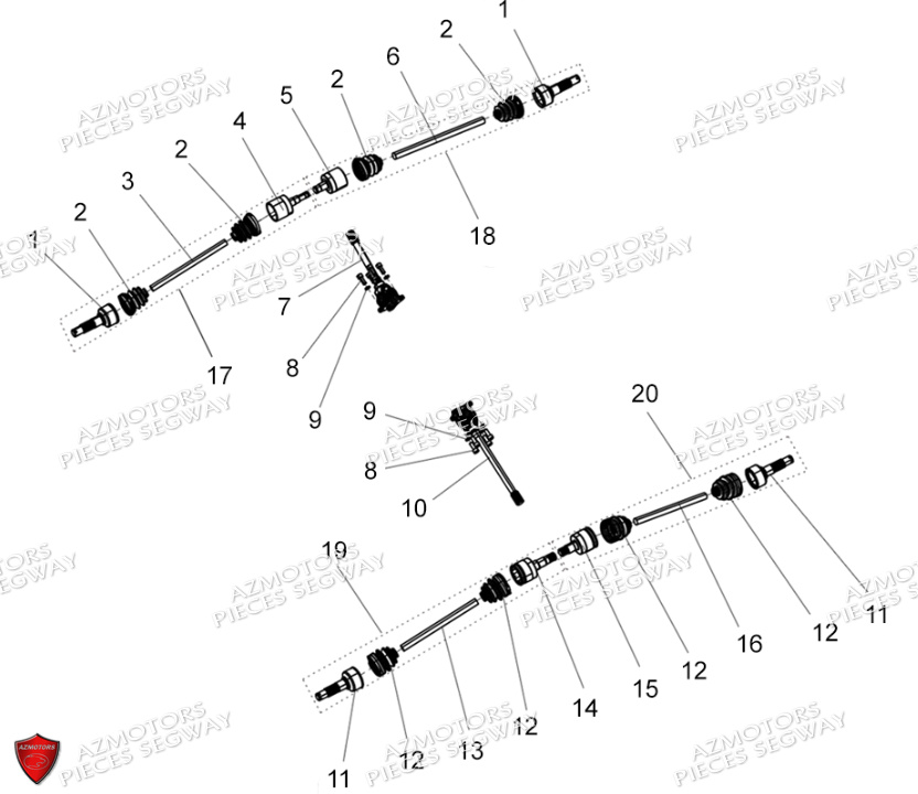 Cardans SEGWAY Pieces SNARLER AT5S VERSION EPS