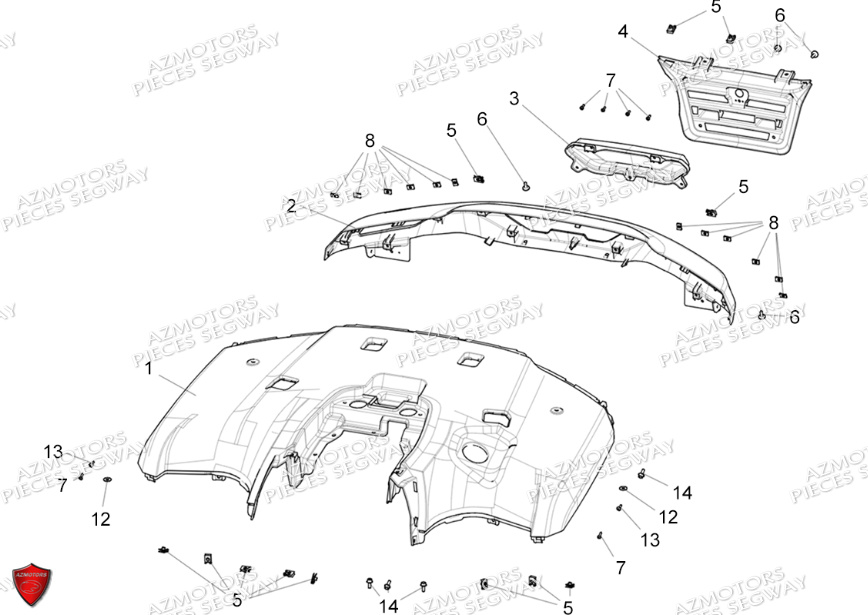 Carrosserie Arriere SEGWAY Pieces SNARLER AT5S VERSION EPS