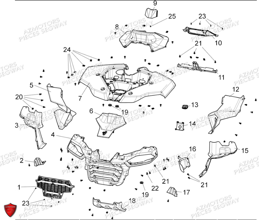 Carrosserie Avant SEGWAY Pieces SNARLER AT5S VERSION EPS