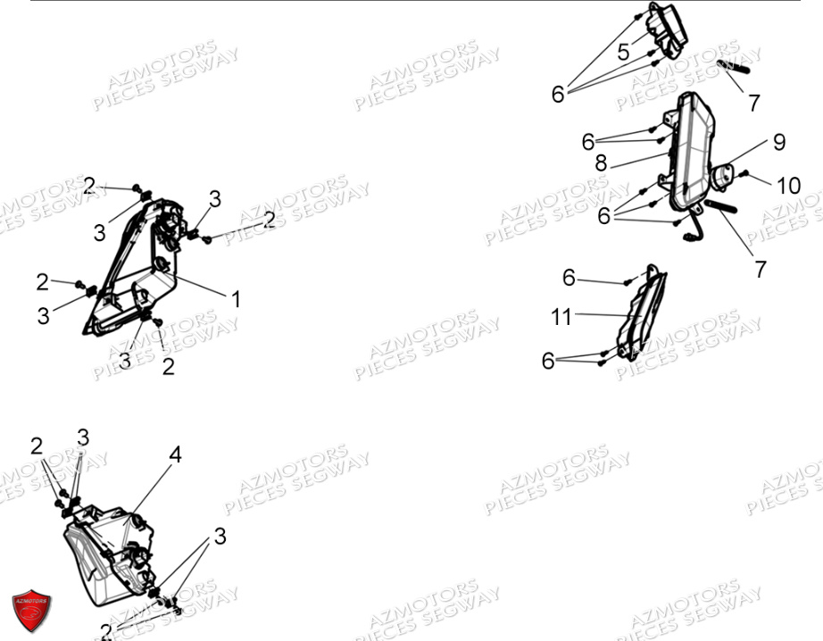 Eclairage SEGWAY Pieces SNARLER AT5S VERSION EPS