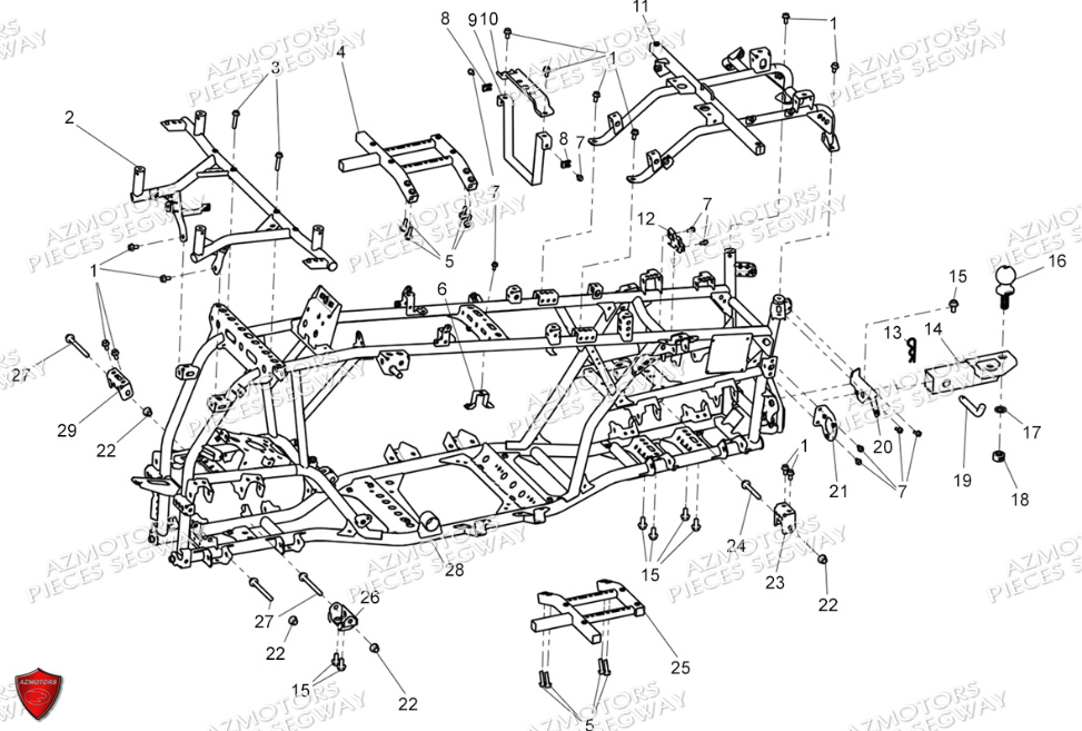 Ensemble Chassis SEGWAY Pieces SNARLER AT5S VERSION EPS