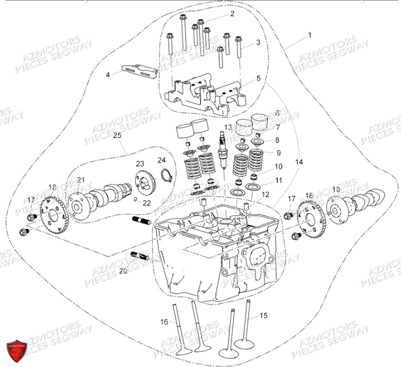 ENSEMBLE CULASSE SEGWAY AT5S EPS STD