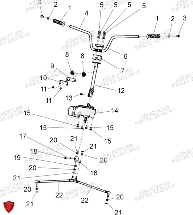 Guidon Direction Assistee SEGWAY Pieces SNARLER AT5S VERSION EPS