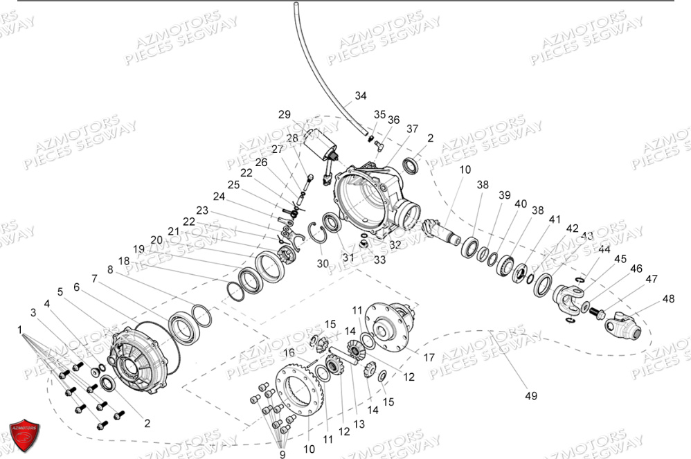 Pont Arriere SEGWAY Pieces SNARLER AT5S VERSION EPS