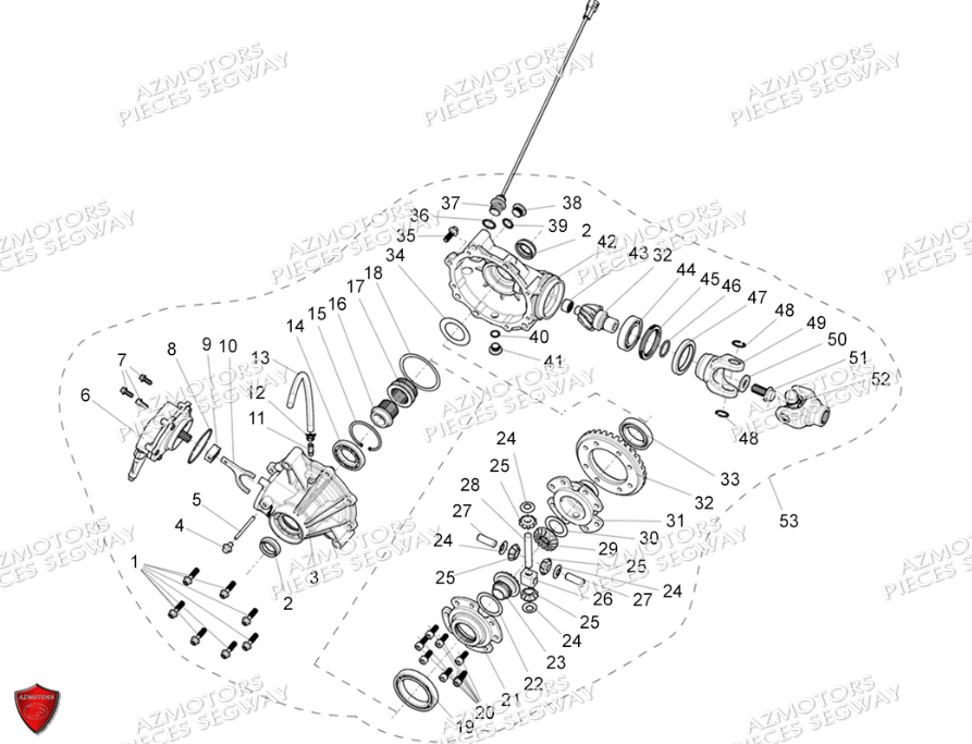 Pont Avant Differentiel SEGWAY Pieces SNARLER AT5S VERSION EPS