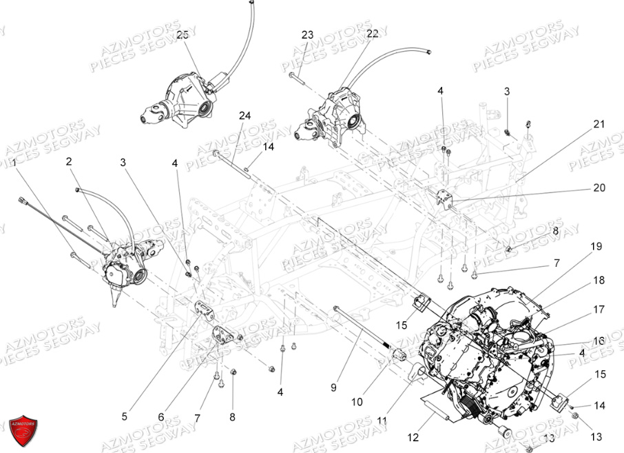 Ponts Supports Divers SEGWAY Pieces SNARLER AT5S VERSION EPS