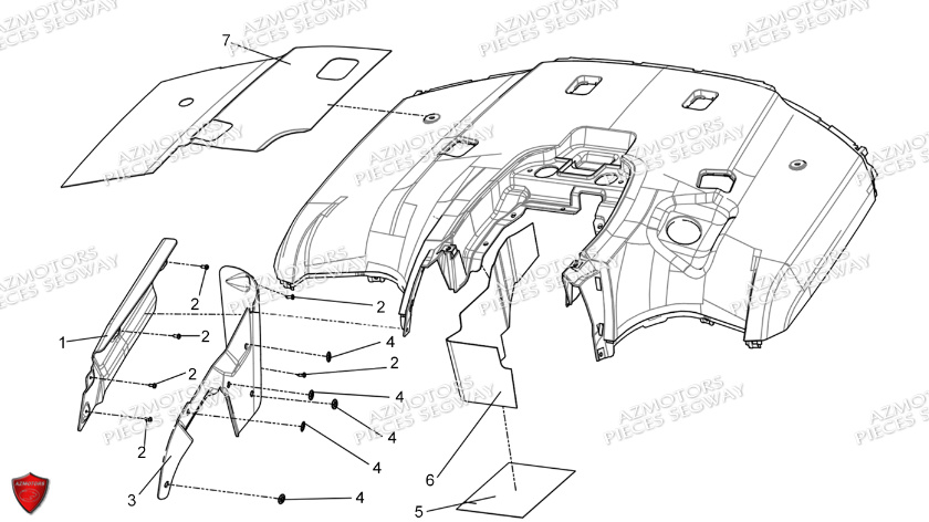 Protections Thermiques Arriere SEGWAY Pieces SNARLER AT5S VERSION EPS