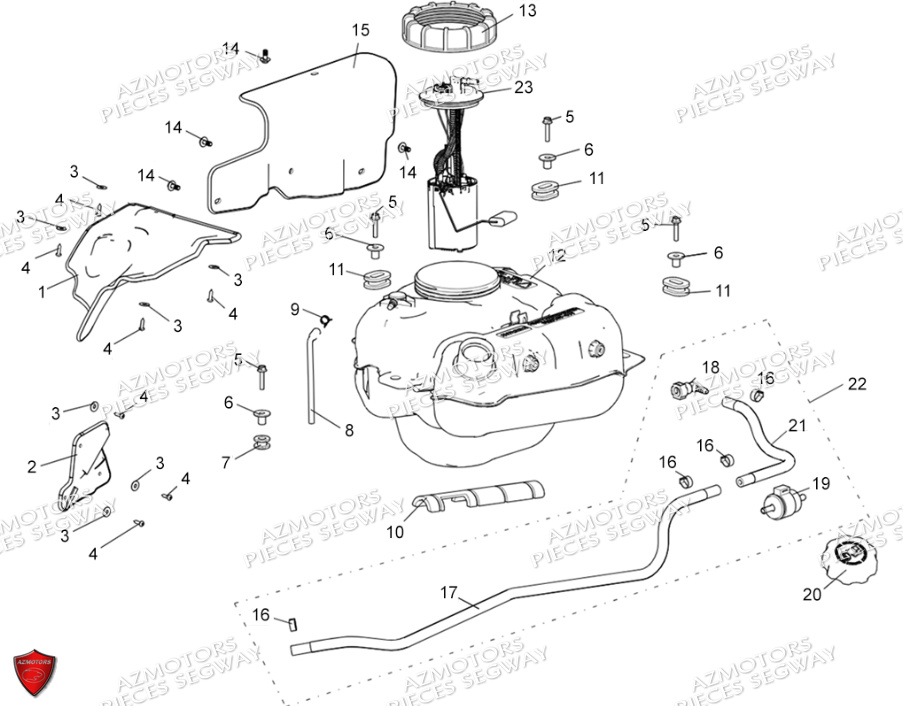 Reservoir A Carburant SEGWAY Pieces SNARLER AT5S VERSION EPS