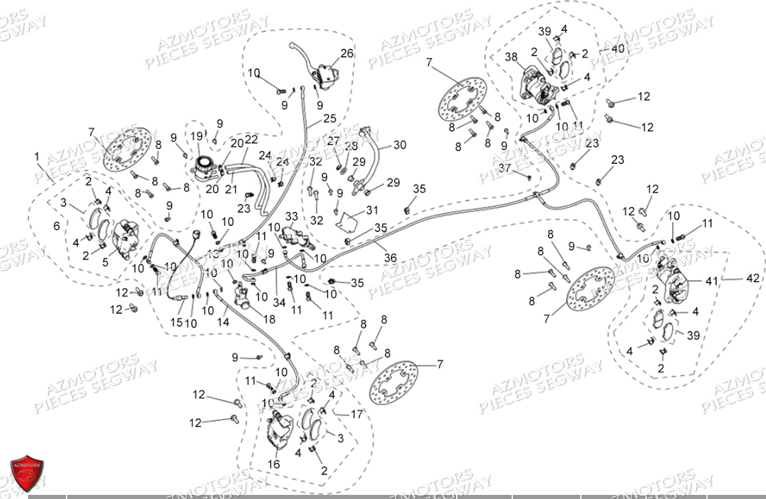 Systeme De Freinage SEGWAY Pieces SNARLER AT5S VERSION EPS