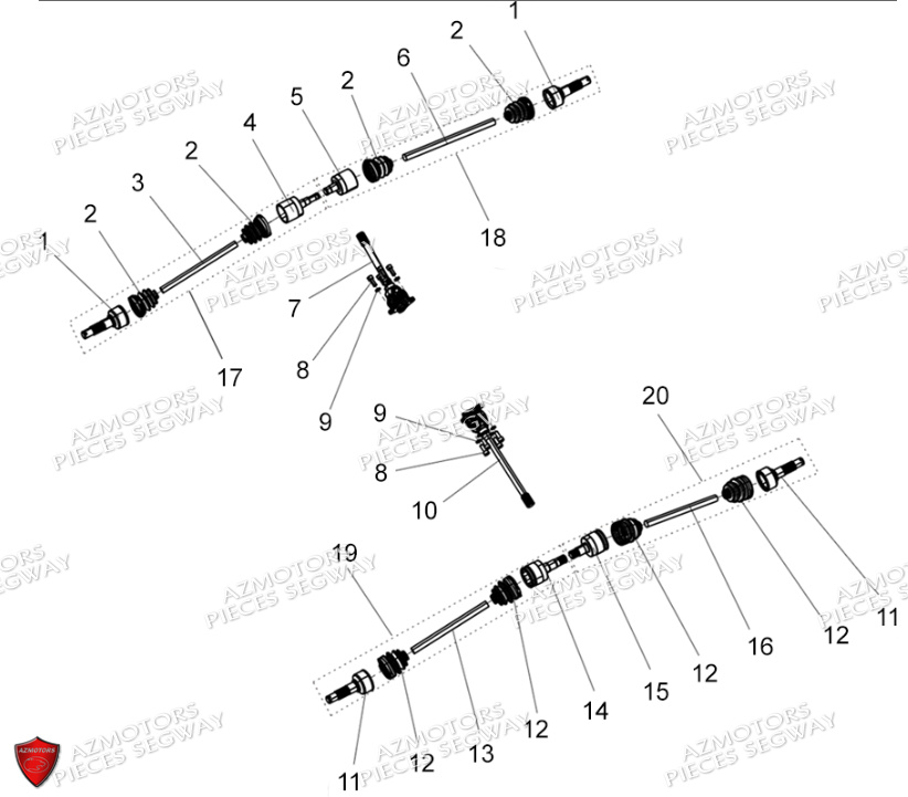 Cardans SEGWAY Pieces AT5S VERSION STANDARD