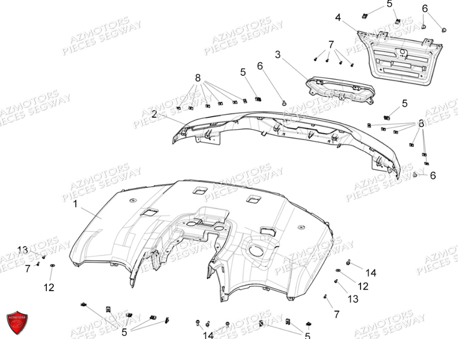 Carrosserie Arriere SEGWAY Pieces AT5S VERSION STANDARD