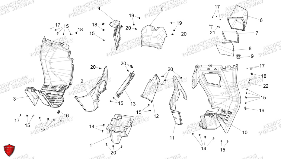 Carrosserie Marche Pied SEGWAY Pieces AT5S VERSION STANDARD