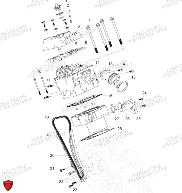 Culasse Cylindre Distribution SEGWAY Pieces AT5S VERSION STANDARD